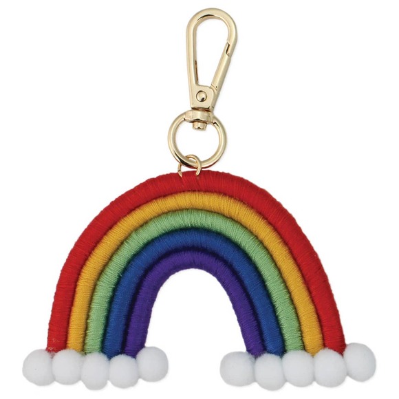 Over the Rainbow Knit Macrame Keychain Bag Purse Charm - Picture 1 of 1